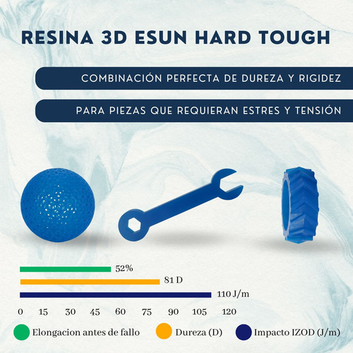 Resina Para Impresora 3d Resistente Dura Esun Hard Tough 1kg