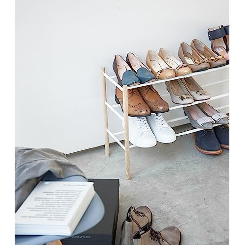 Home Zapatero Extensible Liso De 3 Niveles Blanco,
