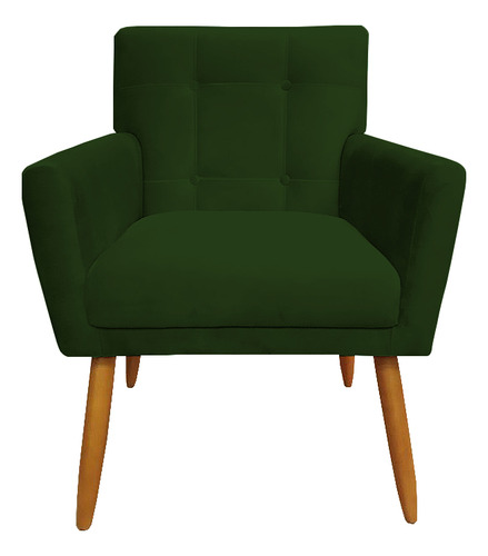 Poltrona Decorativa Onix Capitonê Suede Verde