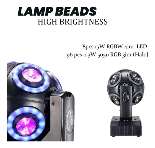 120w Rgbw 4 En 1 Esférico 360° Giratorio Luces De Escenario