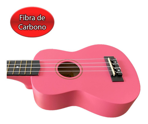 Ukulele Colorido Soprano Fibra De Carbono Seven Sukfb-07 Pk