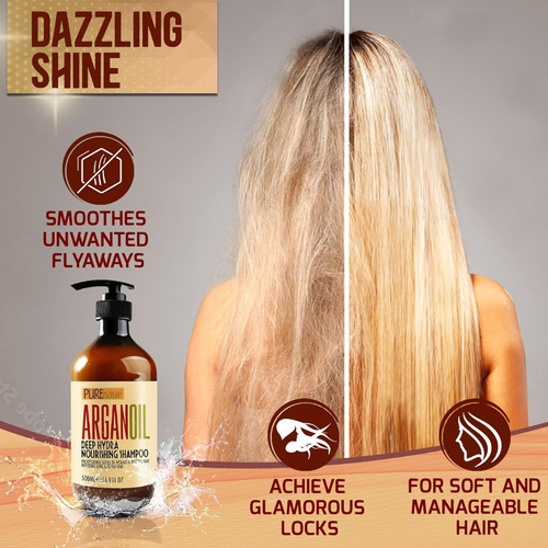 Shampoo Con Aceite De Argán Marroquí Pure Nature 500ml