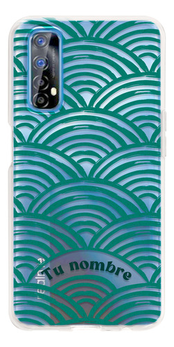 Funda Para Realme Para Mujer Rayas Acuarela Con Nombre