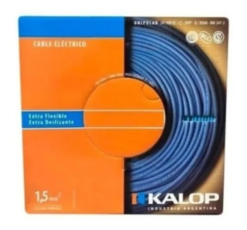 Cable Unipolar Kalop Normalizado Iram 1.5mm Cat5 Rollox 100m