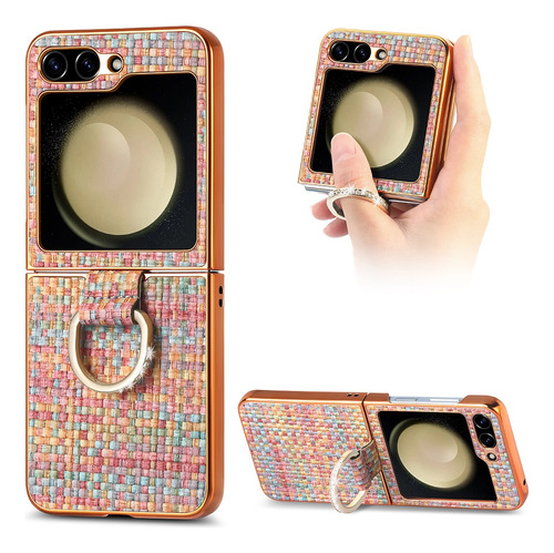 Funda Tela Color Premium Con Anillo Para Samsung Z Flip 5 5g