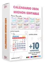 Comprar Kit Imprimible Calendario Mignon 2024 En 10 Colores Editable
