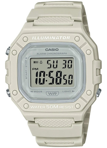 Reloj Casio W218hc Blanco Alarma Cronometro Luz Led Unisex