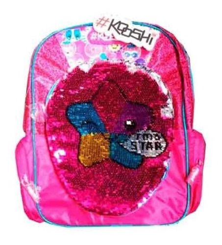 Mochila Espalda 13 Kooshi Star Con Lentejuelas Color Fucsia