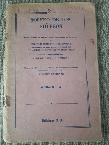 Solfeo De Los Solfeos Enrique Lemoine Y G. Carulli -  1 A - 