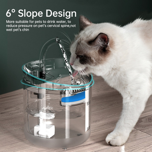 Bebedero Con Fuente Agua Eléctrico Para Perros Y Gatos Color Blanco
