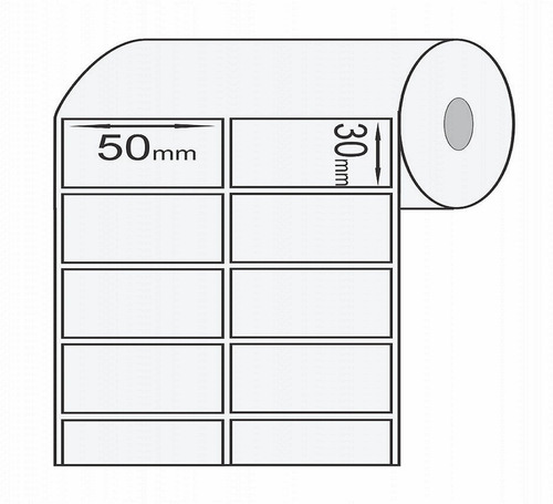 8 Rolos Etiqueta Couchê 50x30 Mm 2c Branca Argox Elgin Zebra