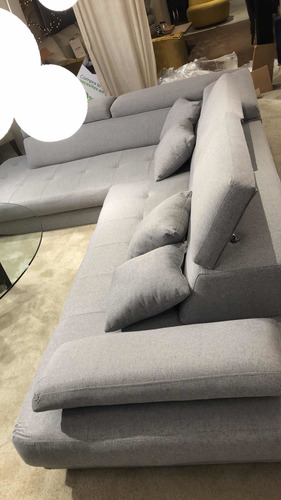 Imagen 2 de 4 de Sofa, Tela Algodón Con Poliéster Patas Cromadas Reclinables.