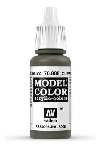 Vallejo Model Color 17ml Pintura Acrílica Color 92 Gris Oliva 70.888