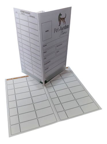 Carteira De Vacinação Pet Colorida Pack Com 100 Unidades