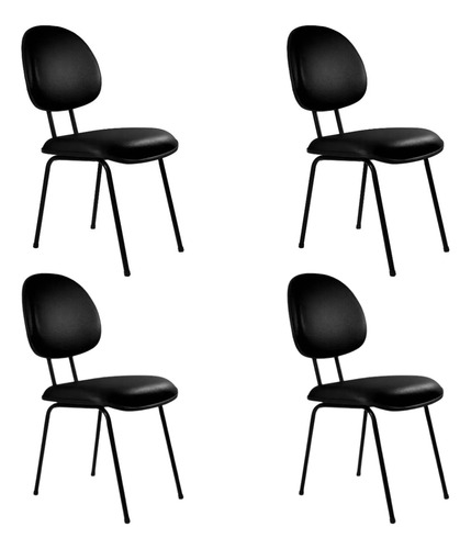 Kit 4 Cadeiras Executiva Fixa Ergonômica P/ Escritório Home