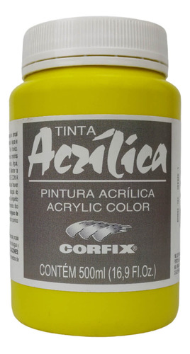 Tinta Acrílica Corfix 500ml 48 Amarelo Limão