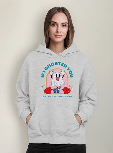 Poleron Gym Mujer Ghosted Entrenamiento Mamá Regalo Con Capucha