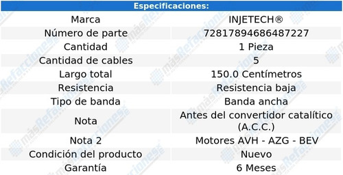 Sensor Oxígeno Acc Jetta L4 2.0l De 2001 A 2005 Injetech