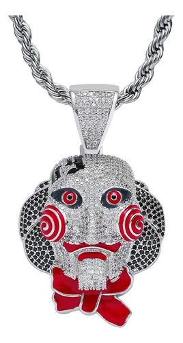 Kmasal Horror Payaso Colgante Hip Hop Iced Out Bling Chain