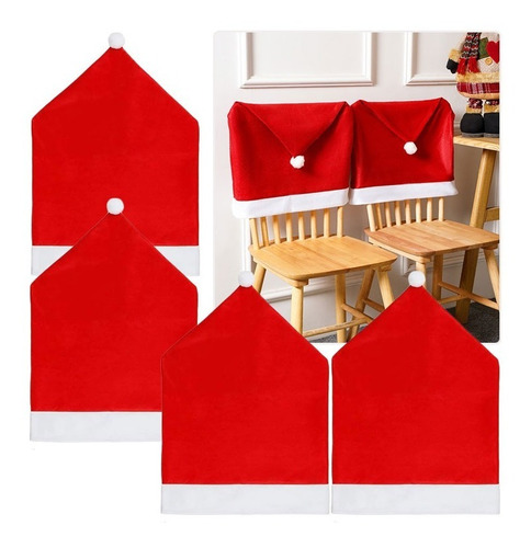 Pack 4 Fundas Cubre Sillas / Decoración Mesa Navidad