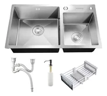 Comprar Cuba Dupla Gourmet Completa Com Acessórios Para Cozinha Pia Aço Inox Cor Prata Brinovar
