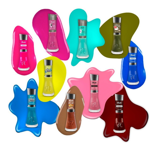 Imagem 2 de 8 de Nati Kit C/10 Esmaltes Cores Da Moda Lançamento