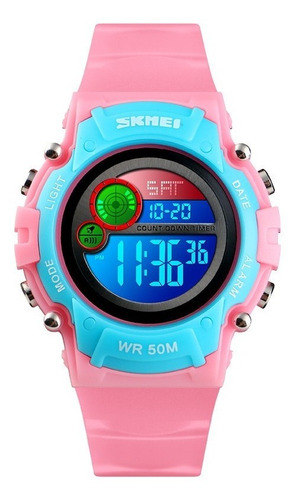 Reloj Skmei 1477 Niños Luz Multicolor Crono Alarma Gtia