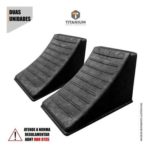 Imagem 2 de 5 de Kit 2 Pçs Calço De Rodas Pneu De Caminhão - Nbr 9735