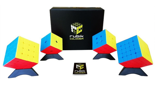 Gift Pack 4 Cubos Rubik Moyu Mofangjiaoshi 2x2 3x3 4x4 5x5