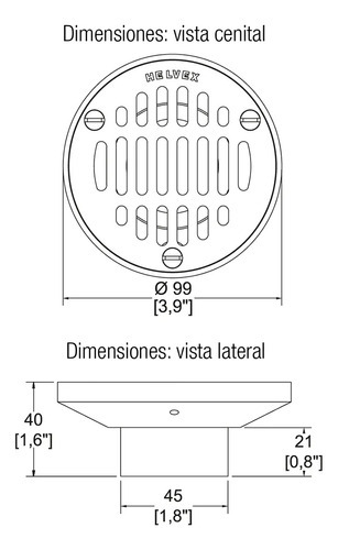 Rebosadero De Rejilla Redonda Para Tubo 51 Mm Coladera