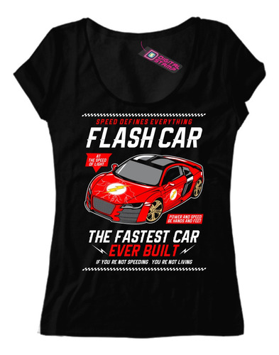 Remera Mujer Flash Car Rockabilly Old School Garage T156 Dtg