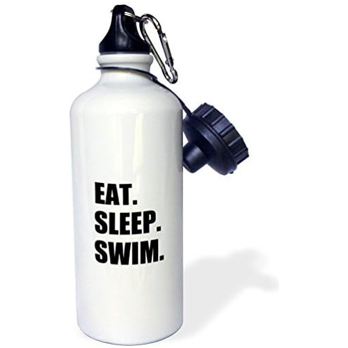 Botella De Agua Deportiva Texto Negro  Eat Sleep Swimmi...