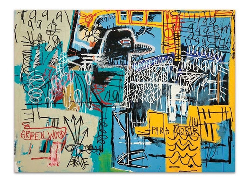 Cuadro Canvas Fine Art Bird Of Money Basquiat 66x90 M Y C