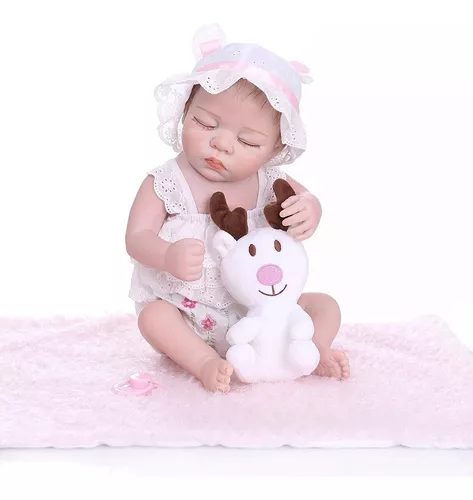 Boneca Bebê Reborn Abigail 48cm Corpo de Silicone