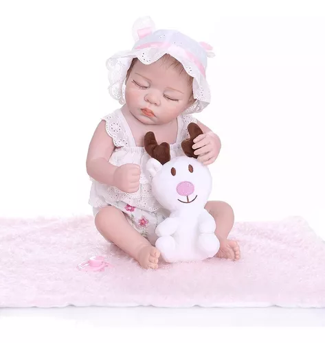 Boneca Reborn Bebe Reborn Menina 100% Silicone New Happy - Boneca