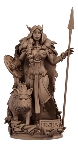 Estátua Imagem Freya Mitologia Nórdica - Versão Heróica Cor Cor Madeira