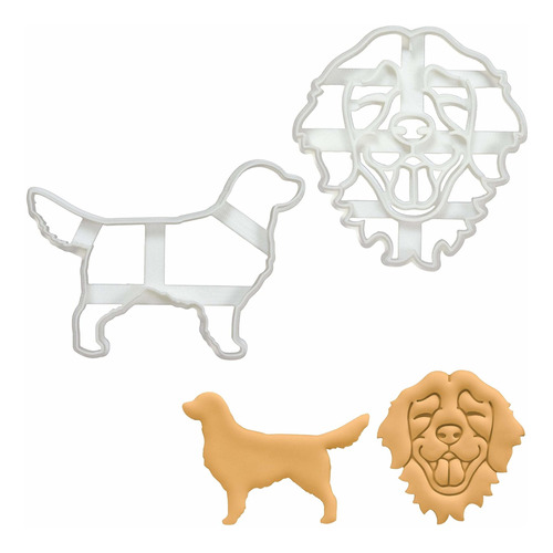 Juego 2 Cortador Galleta Golden Retriever Diseño Cara