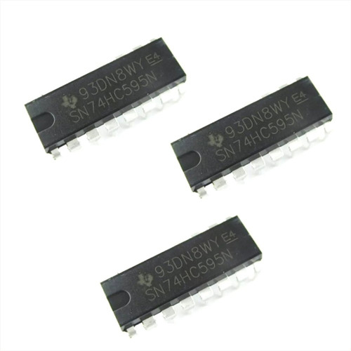 Pack 3 X Shift Register Sn74hc595 74hc595 74hc595n Dip 14