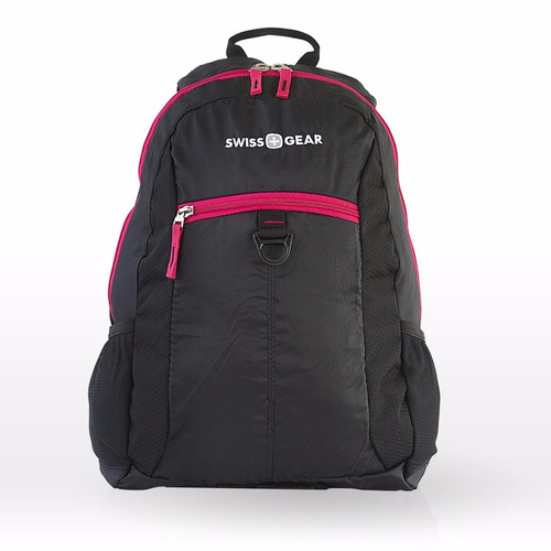 Mochila Backpack  Escolar 10   Negra Con Rosa De Wenger