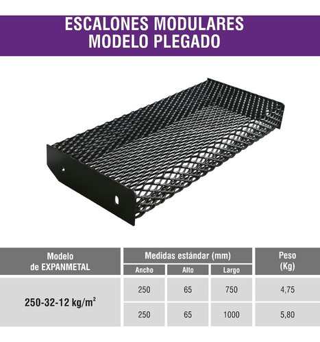 Escalón Metal Desplegado Plegado De 75 X 25 Cm Gramabi Envío