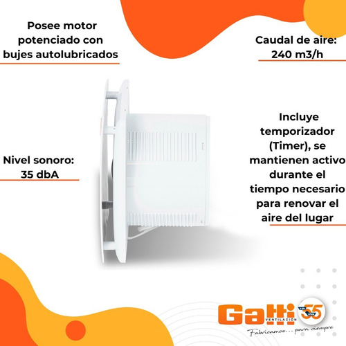 Extractor De Aire Baño/cocina 6 (15 Cm) Con Timer