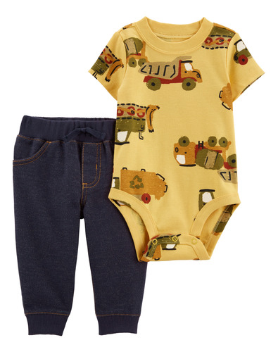 Set 2 Piezas Pantalón Jean Y Body De Algodón Carters 1o999