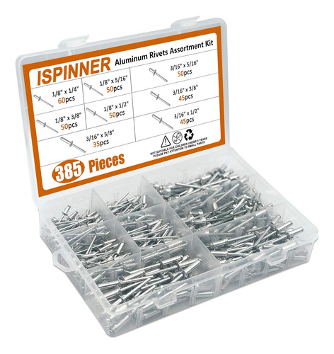 Remaches Ispinner, 385 Piezas, 8 Tamanos, Para Persianas De
