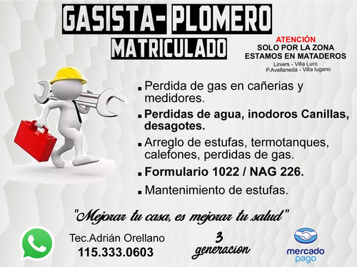 Imagen 1 de 10 de Plomero Gasista Matriculado Prueba De Hermeticidad.