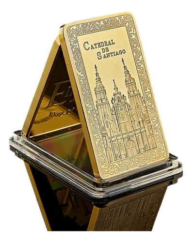 Robmar-usa-moneda Rectangular Bañada 24 K.catedral Santiago