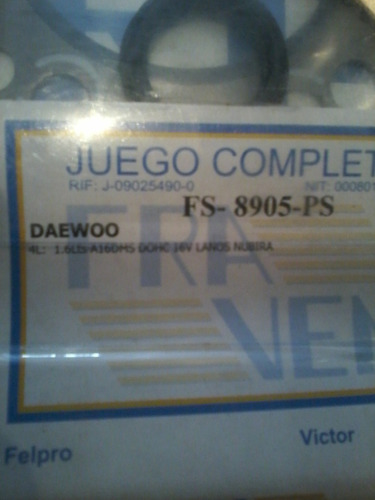 Juego De Empacadura Fs-8905.ps / Daewoo Nubira Lanos-1.6 -4l