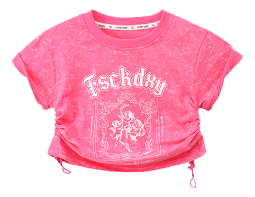 Ropa De Hip Hop Para Niños, Camiseta Rosa De Gran Tamaño, To