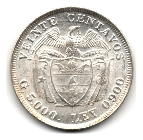 20 Centavos 1938/1 Bogotá Plata Sin Circular