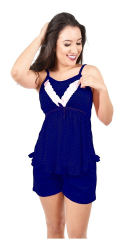 Imagem 2 de 5 de Pijama Mulher Roupa Feminina Fácil Amamentação Plus Size
