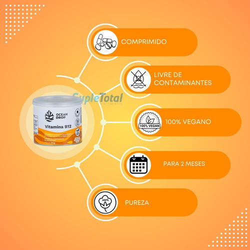Vitamina B12 Ocean Drop Dose Certa Metilcobalamina Vegano